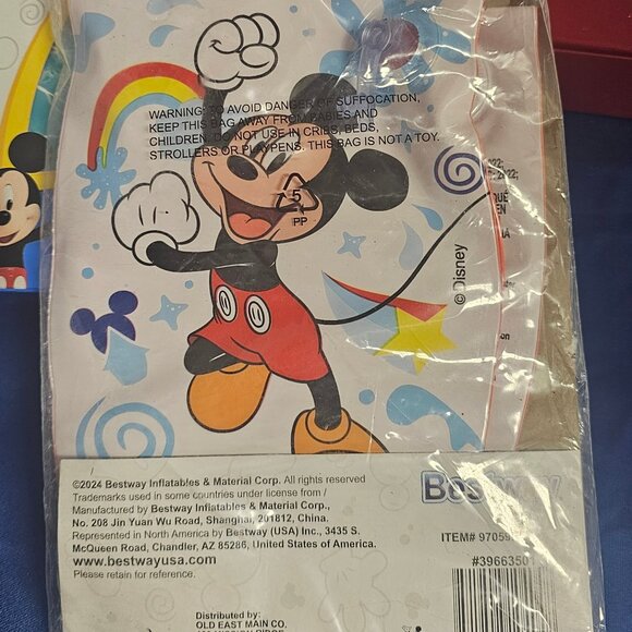 Disney Junior Mickey Inflatable Swim Arm Bands Floaties Age 3-6 New Factory Seal - Picture 2 of 2